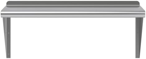 AmGood 14 in. x 30 in. Stainless Steel Wall Shelf with Backsplash - Holds 255 lbs - NSF 18-Gauge, Bullnose Edge | Commercial Microwave Shelf - Image 4