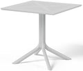 Costaelm Patio Dining Table for 4, Square PP Patio Table, 4-Person Weather Resistant Porch Tables for Outside Poolside Deck Lawn Garden Backyard, Gray by Costaelm