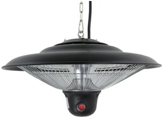 Electric Hanging Patio Heater, Ceiling Mounted, 1500W, 3 Power Settings, Remote Control, Black, Perfect for Garage, Patio, Deck, Gazebo, Backyard by AZPatioHeatersLLC