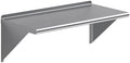 AmGood 18 in. x 36 in. Stainless Steel Wall Shelf with Backsplash - Holds 340 lbs - NSF 18-Gauge, Bullnose Edge | Commercial Heavy-Duty Microwave & Equipment Shelf by AmGood