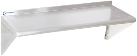 Stainless Steel Shelf 12"x36", Wall Mounted Metal Floating Shelf by SWOTCATER