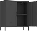 Metal Storage Cabinet with Doors and Shelf Office Storage Cabinets Sideboard Cabinet for Home Office Living Rooms Dining Room (Black) by Epochsteele