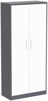 Yizosh Metal Garage Storage Cabinet with 2 Doors and 5 Adjustable Shelves - 71" Steel Lockable File Cabinet,Locking Tool Cabinets for Office,Home,Garage,Gym,School (Gray White) - Image 5