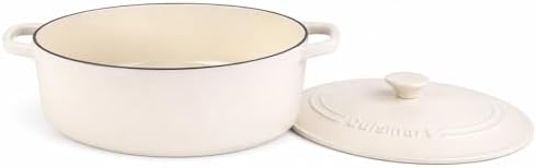 Cuisinart Chef's Classic Enameled Cast Iron Dutch Oven with Lid, Porcelain Enameled Interior, Oven Safe, Induction Compatible, 7-Quart, Oval, Matte Snow White - Image 2