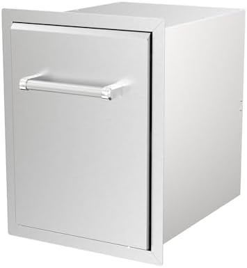 SPIRE Stainless Steel Built-in Roll-Out Trash Can, 10 Gallon Trash Bin, Perfect for Outdoor Island Kitchens, BBQs, Grilling & Cooking, 480-0002 by Spire