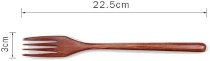 GSHLLO 6 Pcs Reusable Wooden Forks and Spoons Wood Eating Spoon and Fork Set Portable Picnic Spoons Forks Kitchen Cooking Flatware Lunch Box Tableware Dinner Utensils for Home Travel - Image 3