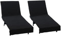 COTTON CRAFT Pool Lounge Chair Cover - 2 Pack - 100% Cotton - Black by COTTONCRAFT