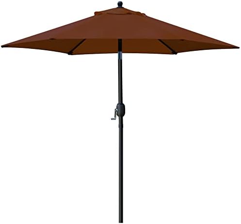 Sunnyglade 7.5' Patio Umbrella Outdoor Table Umbrella Tilt Crank Brown by Sunnyglade