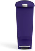simplehuman Slim Step Can, 40L / 10.6 Gallon Space-Efficient Kitchen Trash Can, Studio Edition, Pet-Proof Slide Lock, 150,000-Step Pedal, Wheels, Indigo Plastic by Unknown