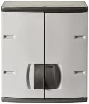 Rubbermaid Wall Mounted Storage Cabinet with Doors 150-Pound Capacity Gray Lockable Three-Shelf Cubbard for Tools/Car Accessories/Cleaning in Home/Garage/Outdoor Areas - Image 4