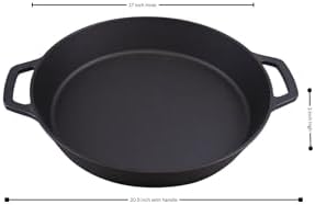 Large Pre-Seasoned Cast iron Skillet 17" Dual handle,Commercial grade Outdoor Camping cooking tool,Pizza, Frying pan can use on Open fire,Grill,Stovetop,Induction,Oven. - Image 2