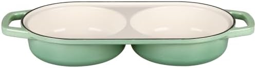 EDGING CASTING Enameled Cast Iron Double Bread Dutch Oven, Sage Green - Image 4