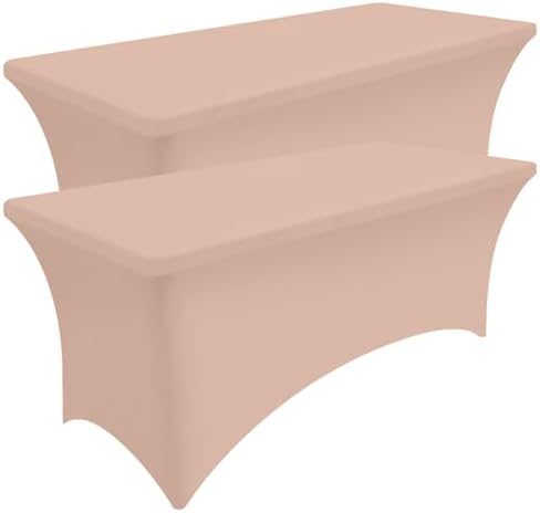 Smiry 2 Pack Spandex Table Cloth 4FT, Elastic Fitted Nude Tablecloth by Smiry