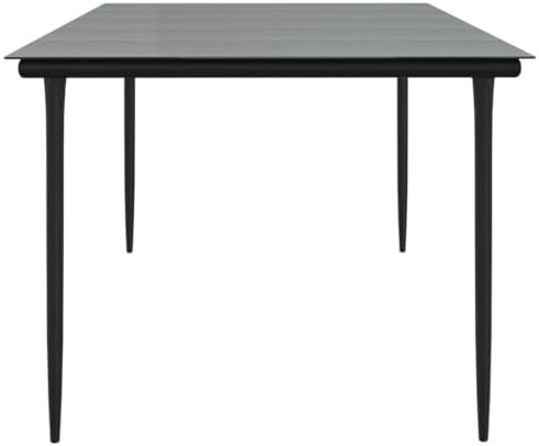 Dining Table Black Powder-Coated Steel Large Durable Versatile Garden Table Outdoor Dining Patio Terrace Backyard Outdoor Eating Garden Furniture Patio Al Fresc - Image 5
