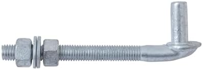 VIVIDA 6" J Bolt Gate Hinge, 5/8" Heavy Duty Gate Hinge Bolt, 1-Pack by VIVIDA