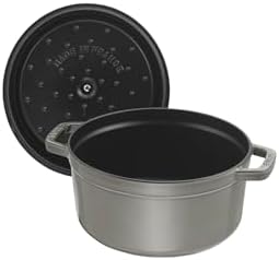 Staub La Cocotte Round 40509-304 Pico Cocotte Round Gray 7.9 inches (20 cm) Two-Handed Cast Enameled Pot, Waterless Cooking, Induction Compatible, For Up to 30 Days of Trial - Image 4