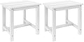 GARDENSTAR Adirondack Square Side Table,one-Tier Outdoor end Table, Patio Side Table for Pool,Porch,Backyard,Relaxing Companion (White) (Pack of 2) by GARDENSTAR