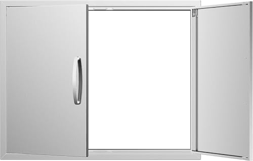 Outdoor Kitchen Door 36W X 23H, Stainless Steel Double BBQ Access Door for BBQ Island or Grilling Station by KODOM