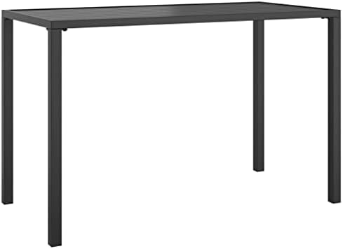 Garden Dining Table Anthracite Steel Garden Furniture Set Outdoor Furniture Set for Poolside Deck 43.3 x 21.3 x 27.6 in - Image 2