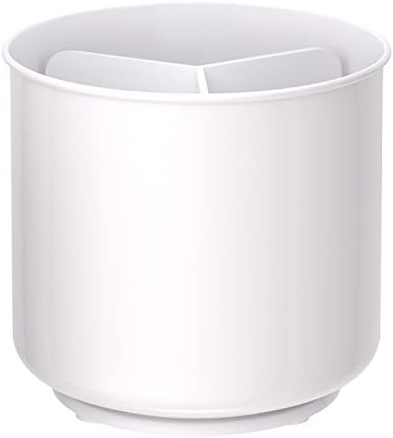 Plastic Rotating White Utensil Holder for Kitchen Counter, XL Crock Caddy by CoolerKitchen