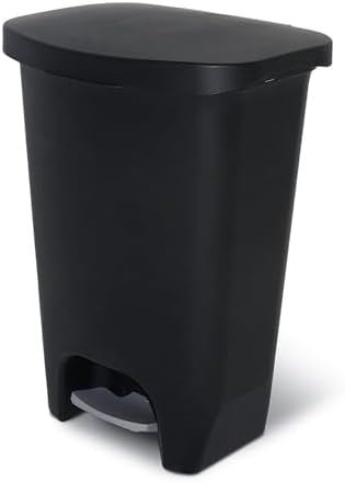 Glad Trash Can with Clorox Odor Protection | Plastic Bin, 13 Gal, Black by GladTrashFoodStorage