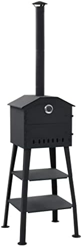 Outdoor Pizza Oven Charcoal Fired with 2 Fireclay Stones, Portable Outside Stainless Steel Pizza Grill, Professional Outdoor Pizza Oven Pizza Maker or Pizzas Bread Cakes (Style A) -AA by GolinpeiloFurniture