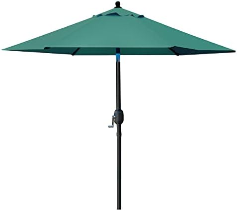 Sunnyglade 7.5' Patio Umbrella Outdoor Table Umbrella Tilt Crank Dark Green - Image 2