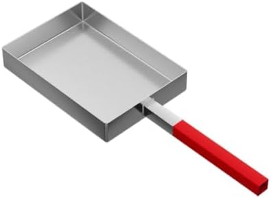 Outdoor Cooking Griddle Skillet Frying Pan Flat Pan Stainless Steel Uncoated Metal Surface and Balanced Straight Handle suitable for meal prep, 23x16x4cm, 1.1mm Thickness by Unknown