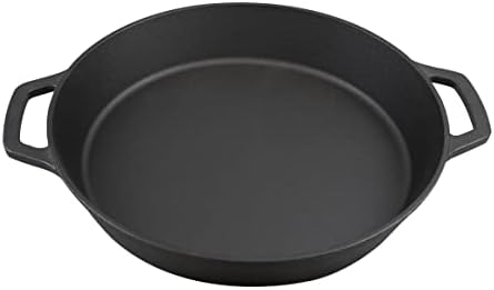 Large Pre-Seasoned Cast iron Skillet 17" Dual handle,Commercial grade Outdoor Camping cooking tool,Pizza, Frying pan can use on Open fire,Grill,Stovetop,Induction,Oven. by HomeVSS