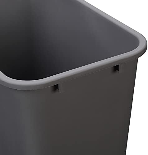 Amazon Basics Lightweight Rectangular Commercial Office Wastebasket, 10 Gallons, Grey - Image 4