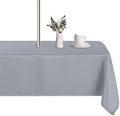 LUSHVIDA Rectangle Outdoor Tablecloth with Umbrella Hole 60x84 Inch Silver by LUSHVIDA