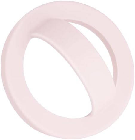 Magnetic Silicone Ring Grip Phone Holder, Rotating Finger Loop Ring Grip Holder, Soft and Portable, Strong Magnetic Attraction, Compatible with Magsafe Phone Case (Light Pink) by QxbBox