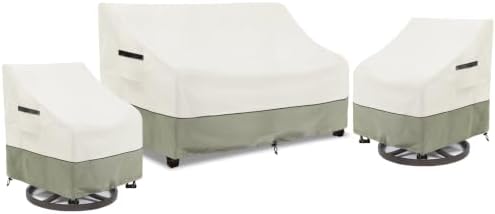 Rileytee Patio Furniture Cover Set for 2 Patio Chairs &1Outdoor Couch,Small by Rileytee