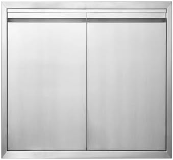 JIE JIN BBQ Access Door 24" W X 24" H Outdoor Kitchen Doors Double Doors Thickened 304 Stainless Steel Outdoor Kitchen Accessories Door for Indoor/Outdoor Kitchen Outdoor Cabinet BBQ Island by JIEJIN