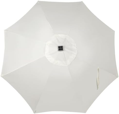 Blissun 9 ft Solar Umbrella, 32 LED Lighted Patio Umbrella, Table Market Umbrella, Outdoor Umbrella for Garden, Deck, Backyard, Pool and Beach (Creamy White) - Image 4