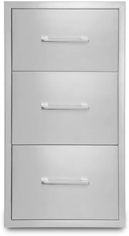 Outdoor Kitchen Drawers with Paper Towel Holder,Stainless Steel Double BBQ Drawer, 17" W x 30" H x 21" D Flush Mount Access Drawer for Outdoor Kitchen,BBQ Island - Image 5