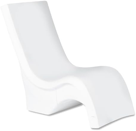 Step2 Vero Pool Chair, Fade-Resistant, Waterproof Patio Furniture for Sun Shelf, Use in Pools up to 15-Inches of Water, Weighted, 43"D x 23"W x 37"H, Resin, White by Unknown