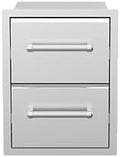 SPIRE Vertical Built-in Double Drawers, Stainless Steel, Universal Mount by Spire