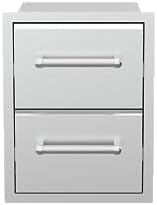 SPIRE Vertical Built-in Double Drawers, Stainless Steel, Universal Mount by Spire
