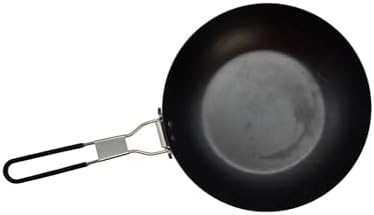 9.5 inch Camping Frying Pan Black Carbon Steel with Folding Handle9.5 inch Camping Frying Pan Black Carbon Steel with Folding Handle - Image 2