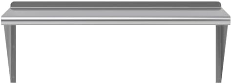 AmGood 18 in. x 36 in. Stainless Steel Wall Shelf with Backsplash - Holds 340 lbs - NSF 18-Gauge, Bullnose Edge | Commercial Heavy-Duty Microwave & Equipment Shelf - Image 4