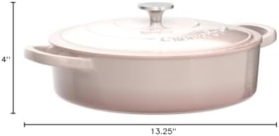 Crock-Pot Artisan 5-Quart Blush Pink Enameled Cast Iron Braiser with Lid – Durable Slow Cooker and Oven Safe Cookware - Image 7