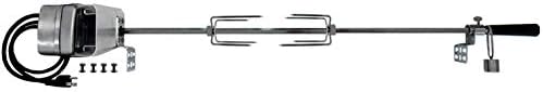OneGrill Heavy Duty Chrome Universal Grill Rotisserie Kit with 13 Watt 50 lb. Stainless Electric Motor - 37 X 1/2 Inch Hexagon Spit Rod (Grills Up to 28 Inches Wide) Not for Weber. by OneGrill+BBQ+Products