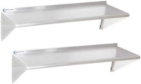 Stainless Steel Shelf 2 Pack 12"x48", Wall Mounted Metal Shelves by SWOTCATER