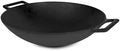 Jim Beam 12" Pre-Seasoned Cast Iron Wok, Griddle & Stir Fry Pan, Heavy Duty by Jim+Beam