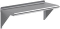 AmGood 12 in. x 30 in. Stainless Steel Wall Shelf with Backsplash - Holds 220 lbs - NSF 18-Gauge, Bullnose Edge | Commercial Air Fryer & Appliance Shelf by AmGood