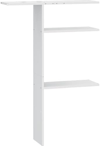 YITAHOME 60cuft Vertical Storage Shed Shelf, Weatherproof Metal Shelf for 60 cu ft Tool Cabinet, Ideal for Outdoor Use, Easy Assembly,45.6" L X 13.2" W X 69" H, White by YITAHOME