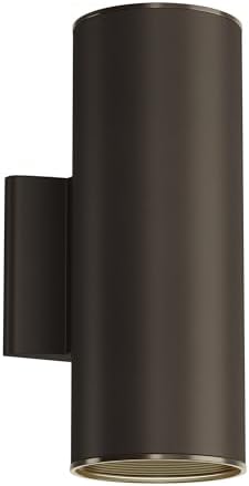 Kichler Cylinders 12" 2-Light Outdoor Cylinder Wall Sconce in Architectural Bronze, (12" H x 4.75" W), 9244AZ by KichlerLighting
