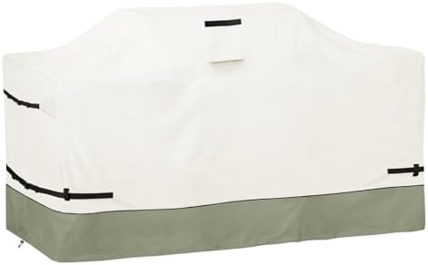 87 Inch Island Grill Cover - 600D Heavy Duty Waterproof All Weather Protection Outdoor Cover,Beige& Green by Osileyo