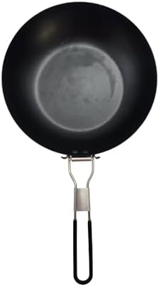 9.5 inch Camping Frying Pan Black Carbon Steel with Folding Handle9.5 inch Camping Frying Pan Black Carbon Steel with Folding Handle - Image 5